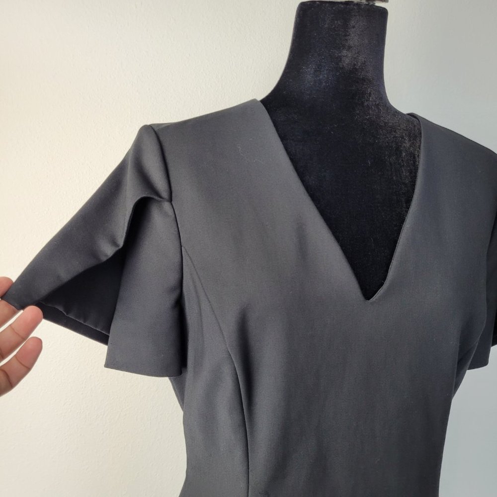 ✅ Antonio Melani black sheath dress with short slevees size 10 - Picture 3 of 12